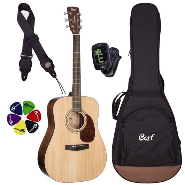 Cort EARTH PACK OP Paket / Akustična gitara s torbom, štimerom i priborom - Slika 1